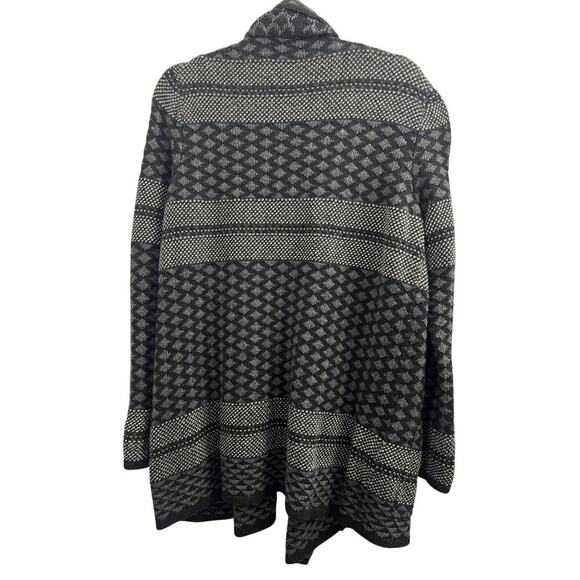 BCBGMaxazria Shadia Shawl Collar Cardigan Lambswool Sweater, Black size M/L - Picture 3 of 7